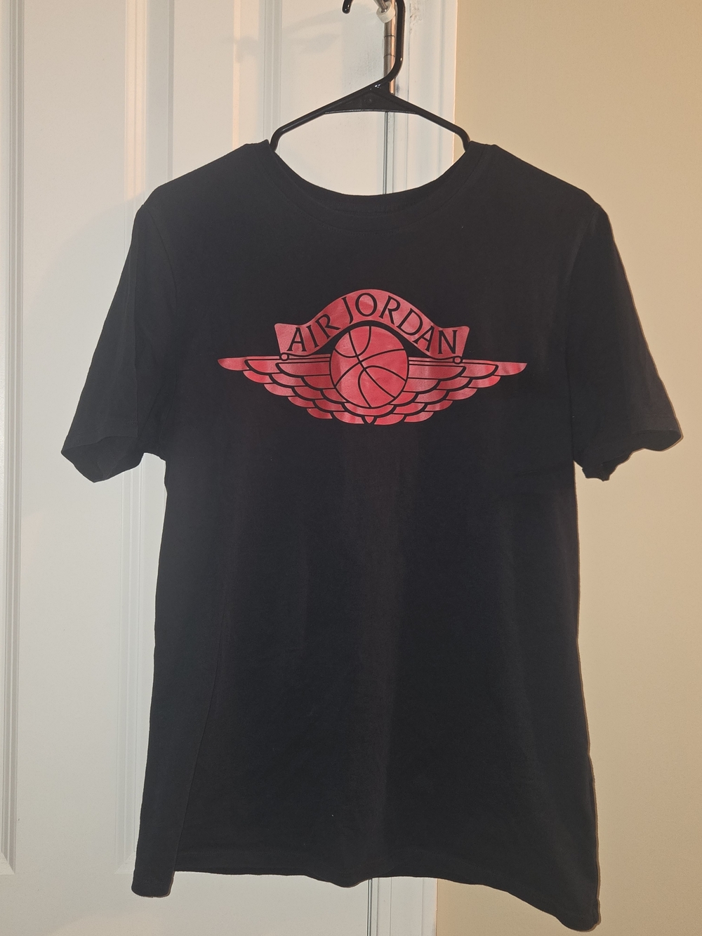 Jordan Black Tee with Red Air Jordan Logo